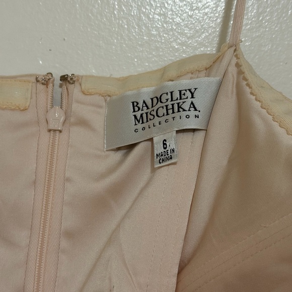 Badgley Mischka Strapless Cream Dress - Picture 2 of 7